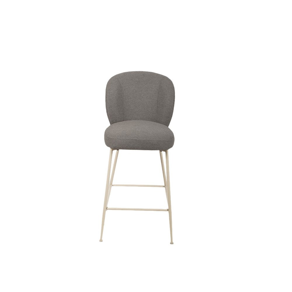 Upholstery Fabric Contemporary Counter Stool Height In Gray Set Of 2