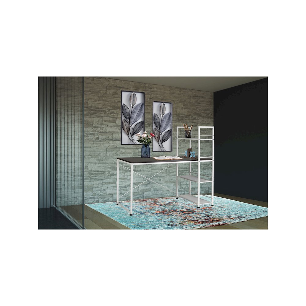 Smart Reversible Wooden Desk And Bookshelf Set