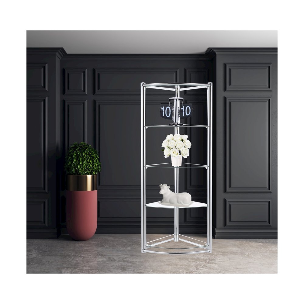 Triangle Display Shelf Tempered Glass / Chrome