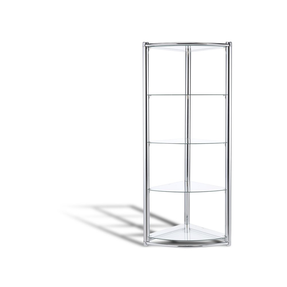 Triangle Display Shelf Tempered Glass / Chrome