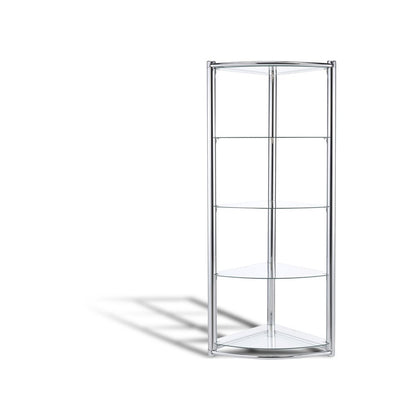 Triangle Display Shelf Tempered Glass / Chrome