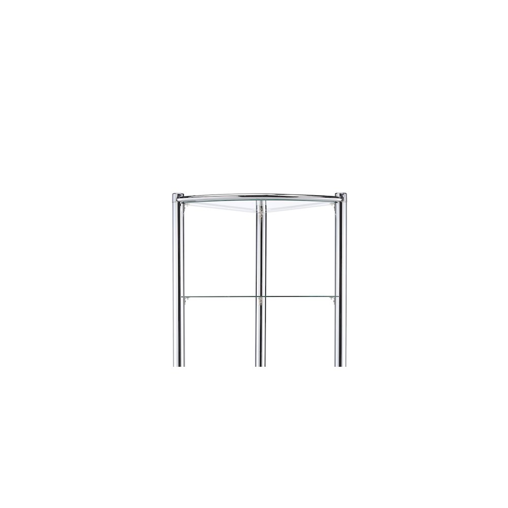 Triangle Display Shelf Tempered Glass / Chrome