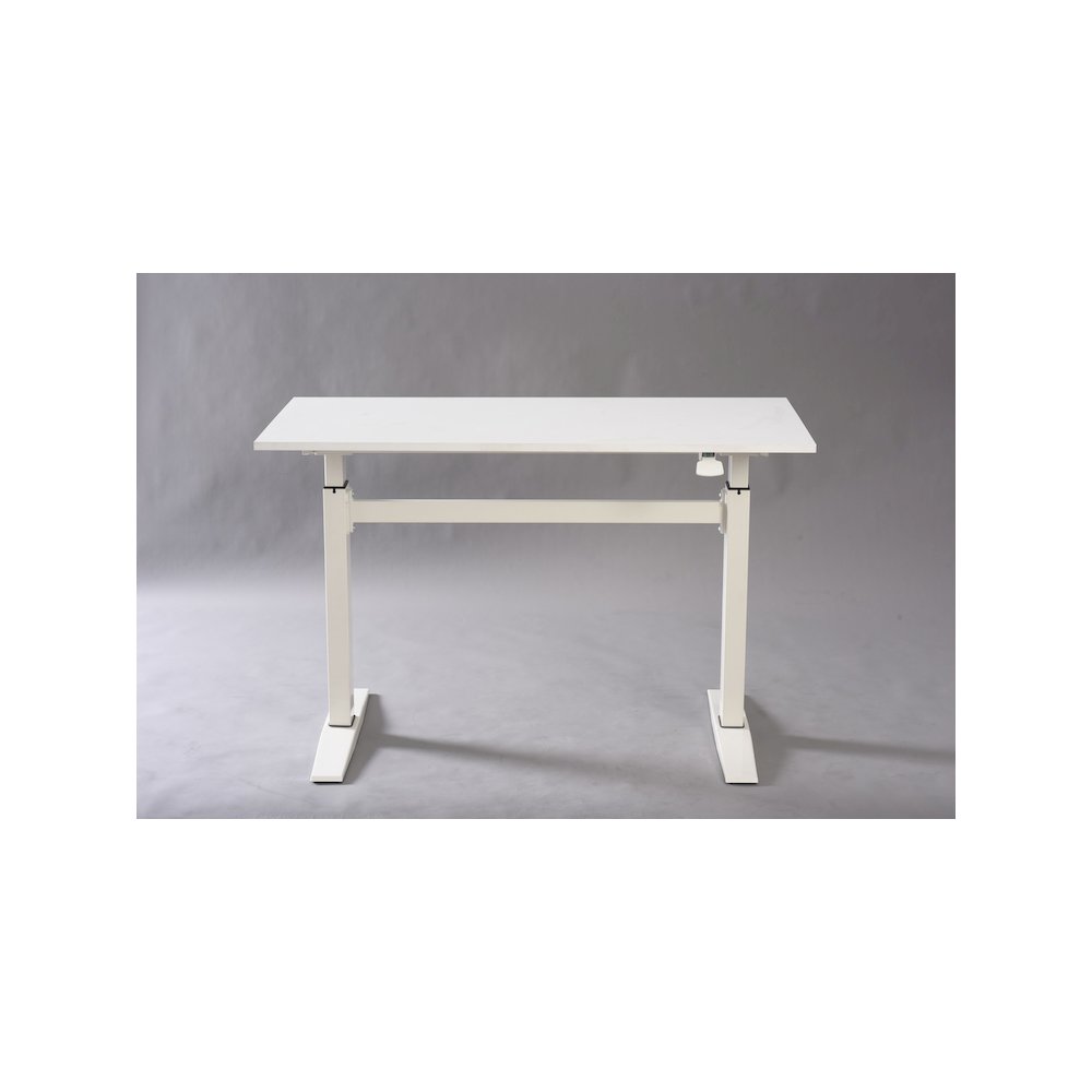 47" Tech Desk Standing And Manual Adjustable Desk In White