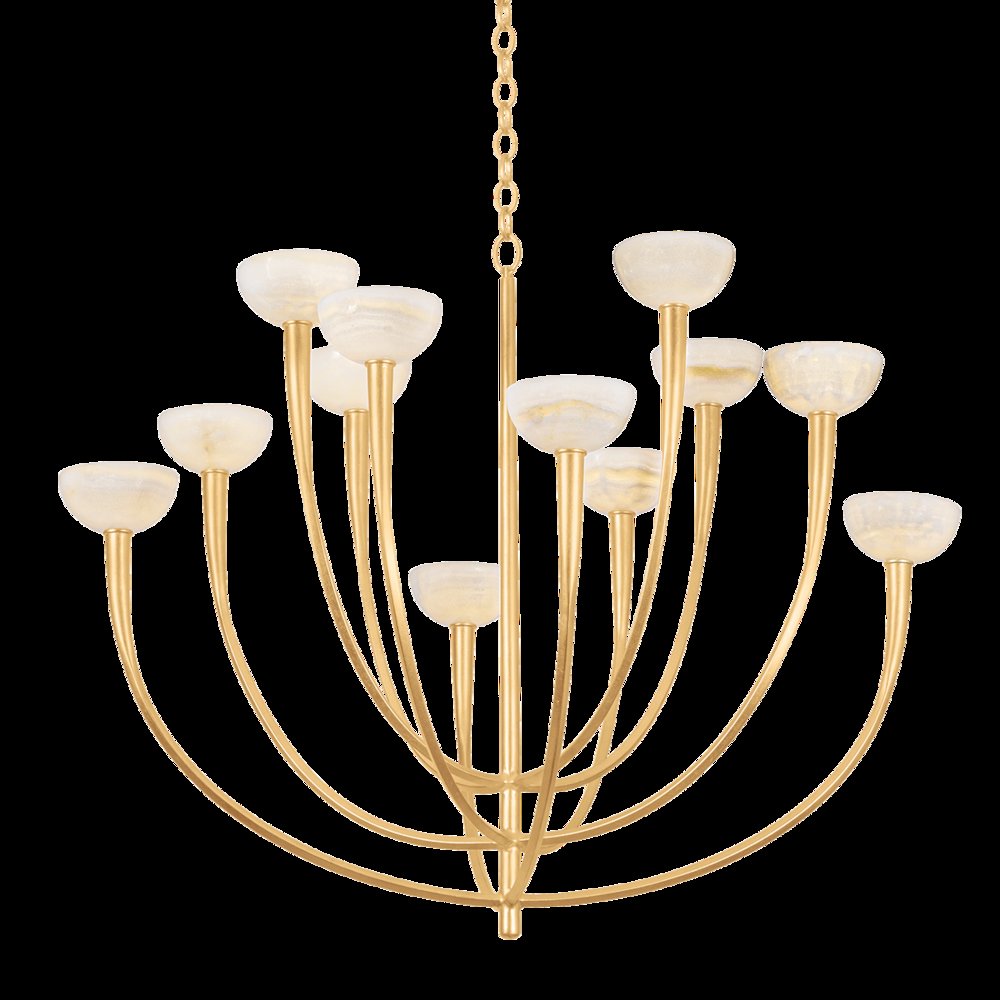 Maywood Chandelier, Vintage Gold Leaf