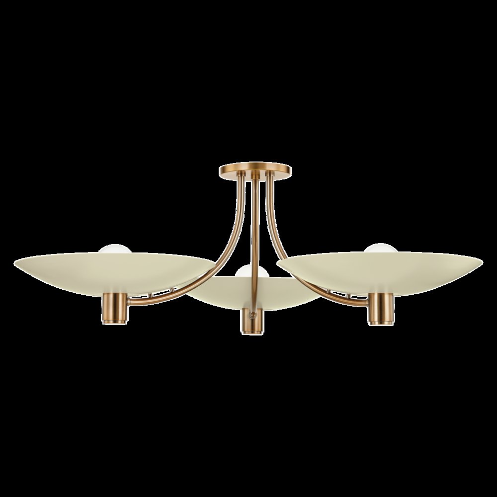 Wolfe Semi Flush, Patina Brass
