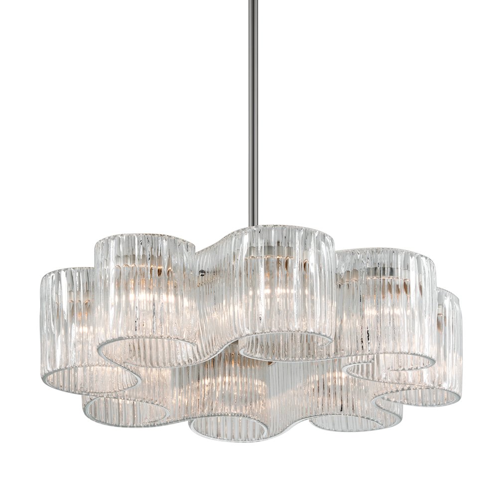 Circo Chandelier, Satin Silver Leaf