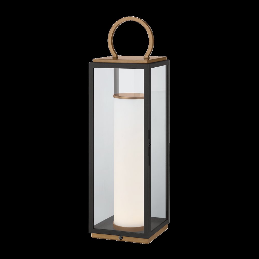 Gareth Exterior Rechargeable Table Lamp, Patina Brass
