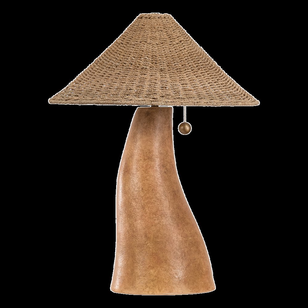 Seyla Table Lamp, Patina Brass, Ceramic Ancient Terracotta