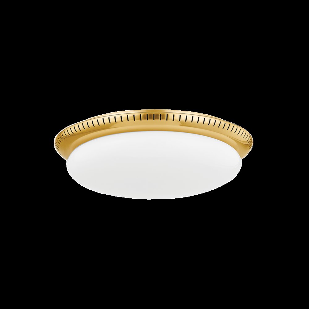 North Castle Flush Mount, Aged Brass