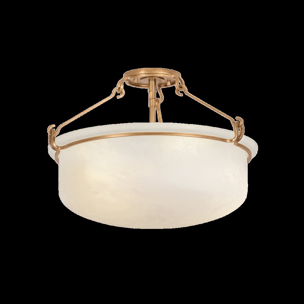 Lowerre Semi Flush, Patina Gold Leaf