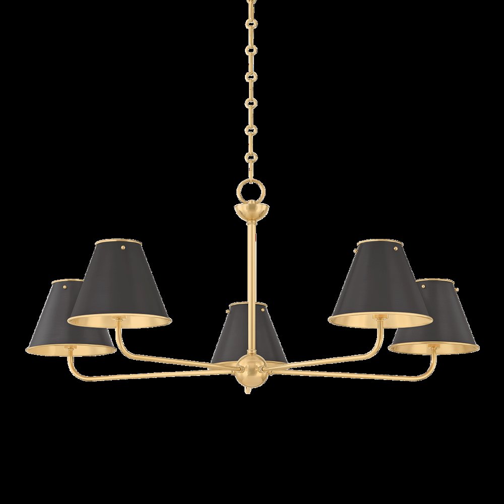 Burghley Chandelier, Aged Brass