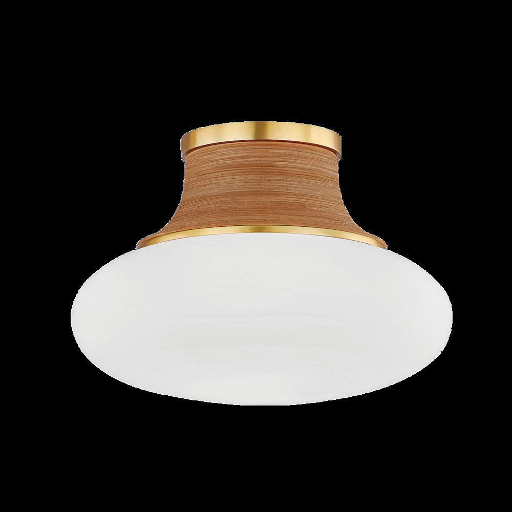 Pearl River Flush Mount, Aged Brass