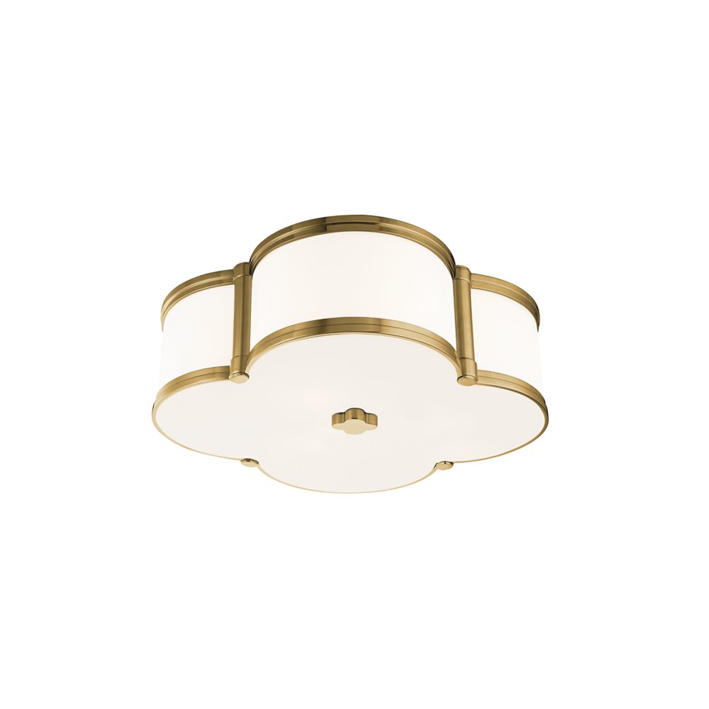 Chandler Flush Mount, Aged Brass