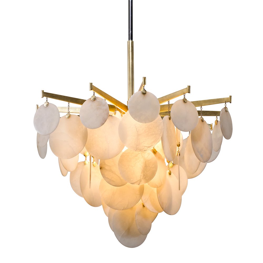 Serenity Chandelier, Gold Leaf