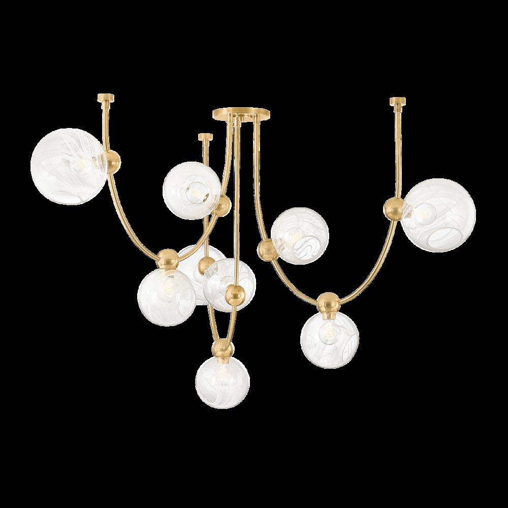 Astraia Chandelier, Vintage Brass