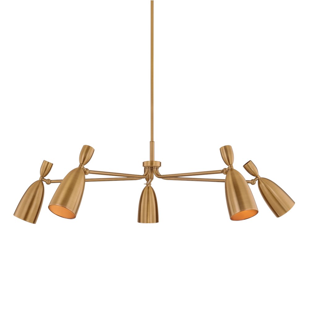 Spade Chandelier, Patina Brass