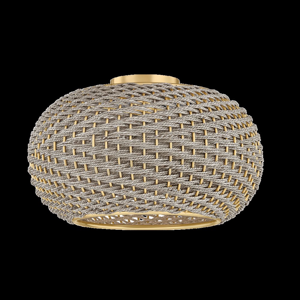 Penarth Flush Mount, Aged Brass