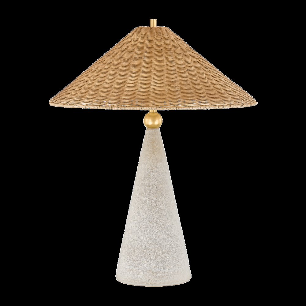 Perilla Table Lamp, Aged Brass