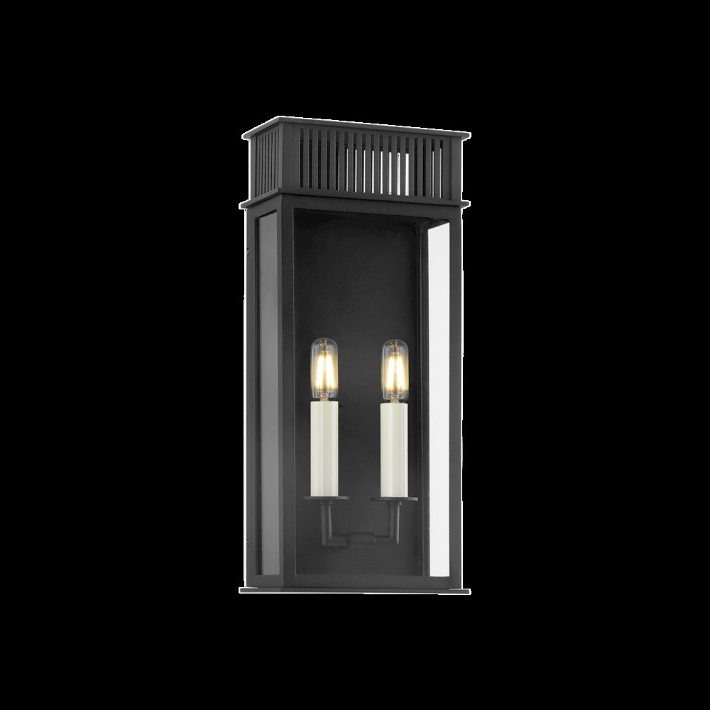 Gridley Exterior Wall Sconce, Texture Black