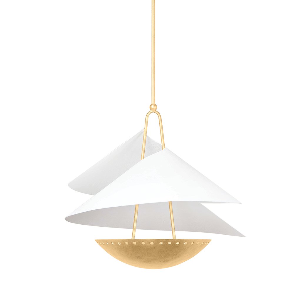 Carini Pendant, Vintage Gold Leaf