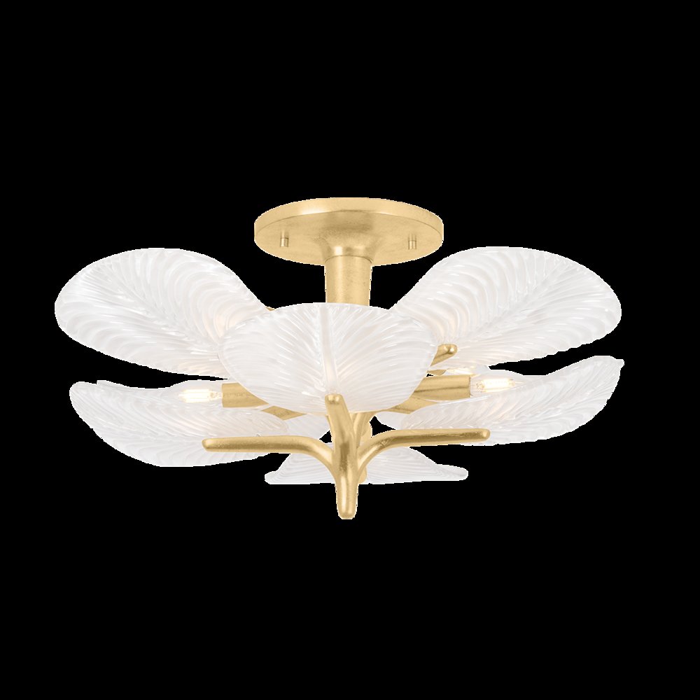 Kamal Semi Flush, Vintage Gold Leaf