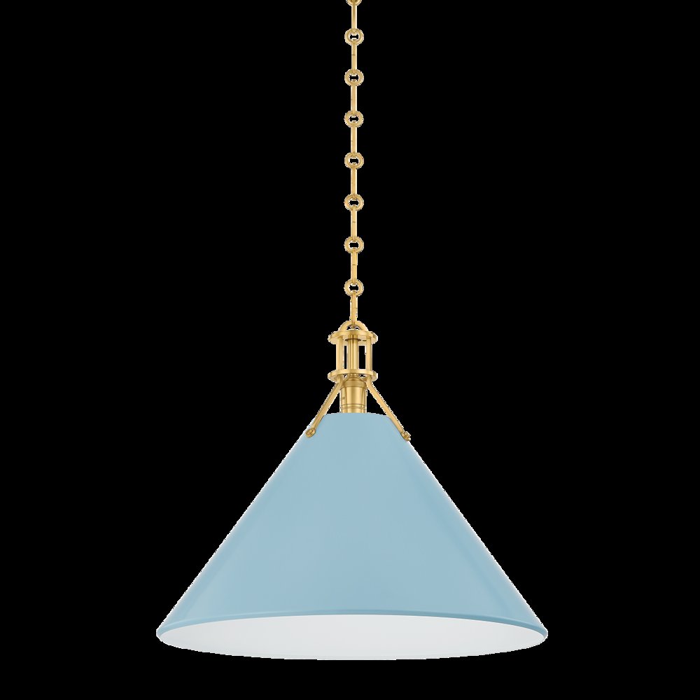 Painted No. 2 Pendant, Aged Brass