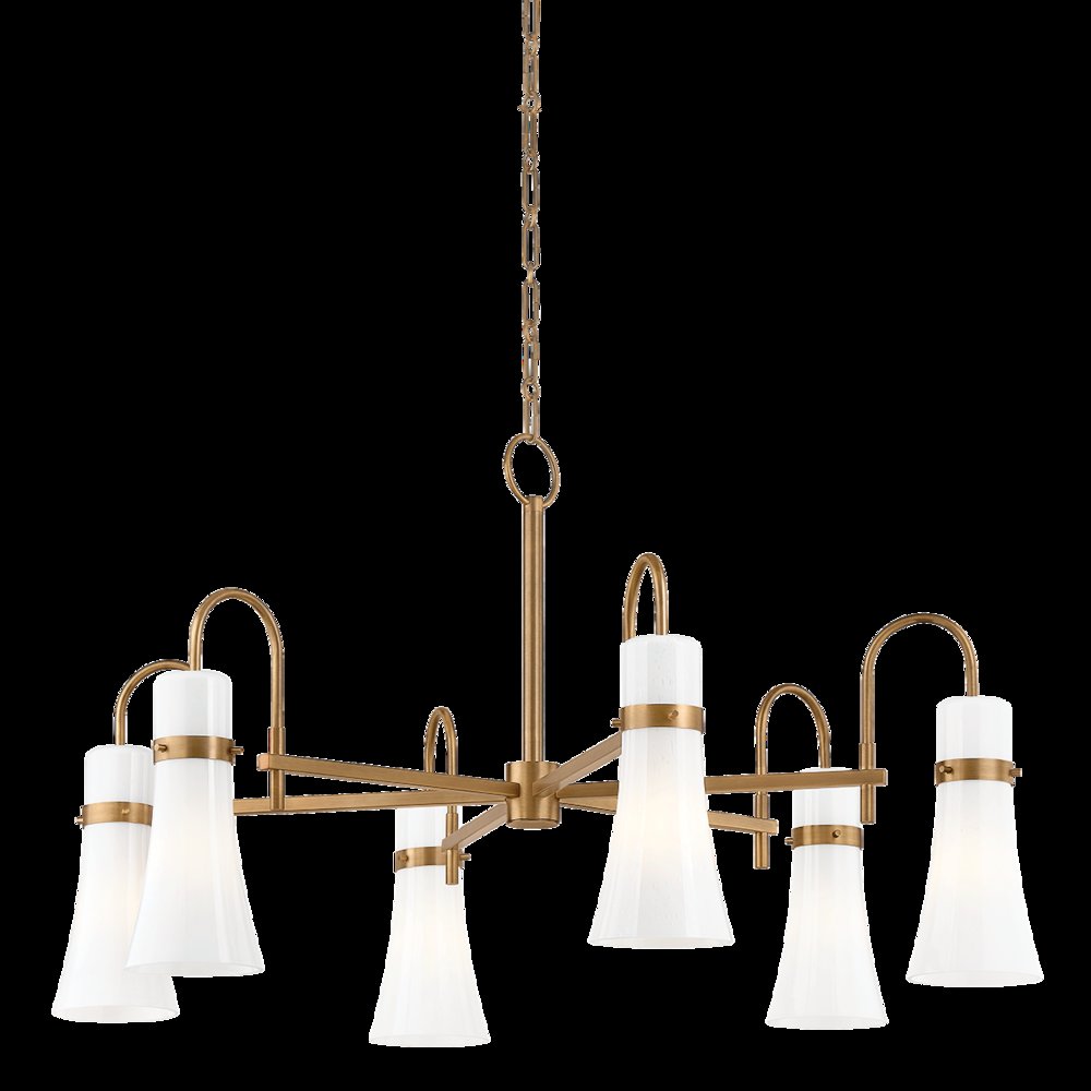 Maple Chandelier, Patina Brass