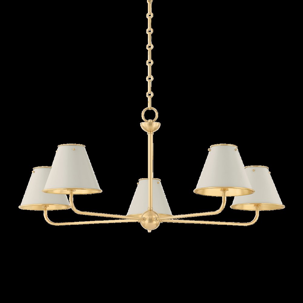 Burghley Chandelier, Aged Brass