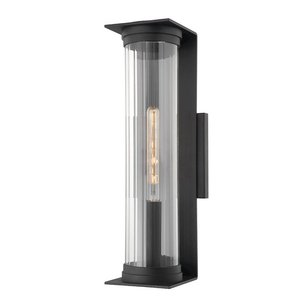 Presley Exterior Wall Sconce, Texture Black