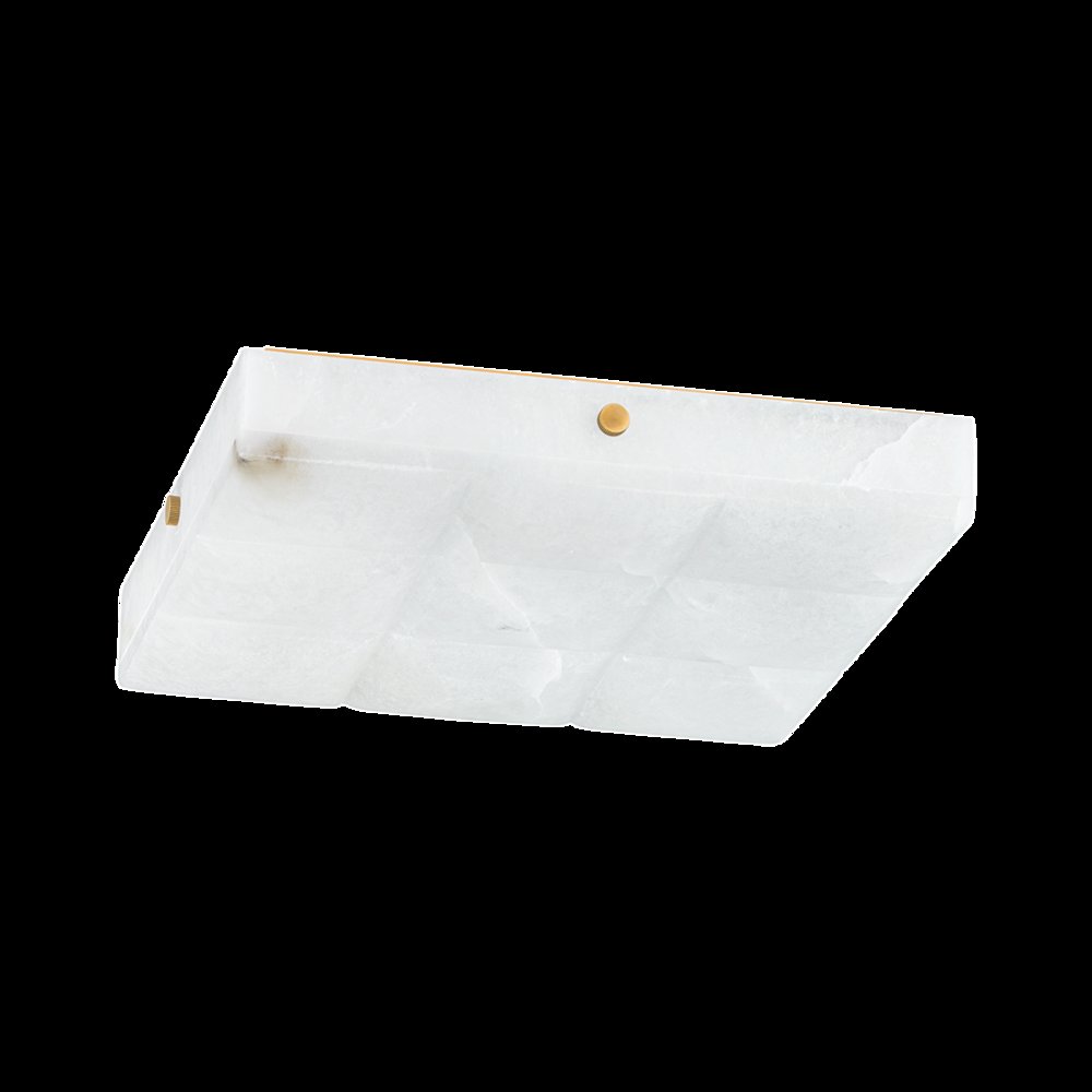 Gypsum Flush Mount, Vintage Brass