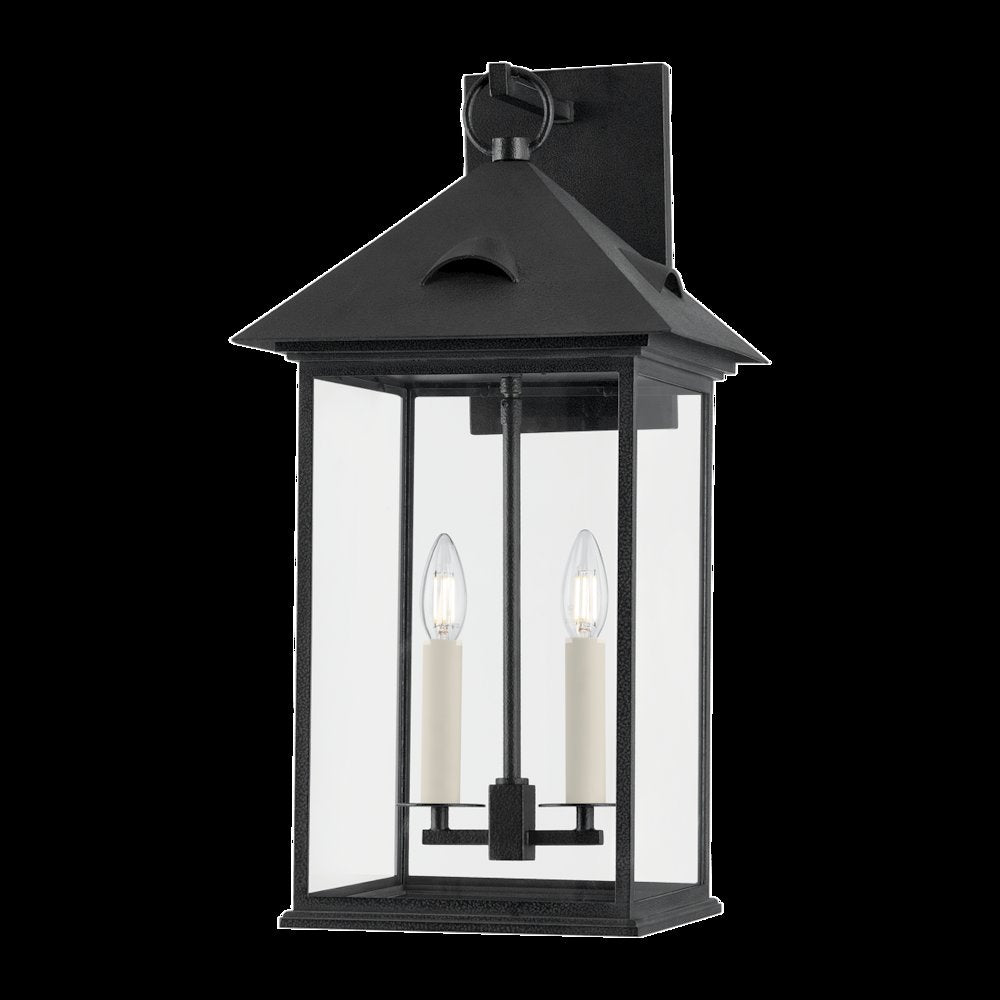 Corning Exterior Wall Sconce, Forged Iron