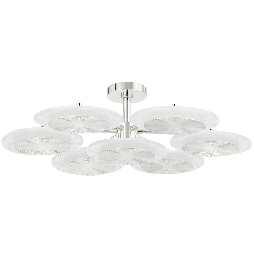 Topaz Semi Flush, Polished Nickel