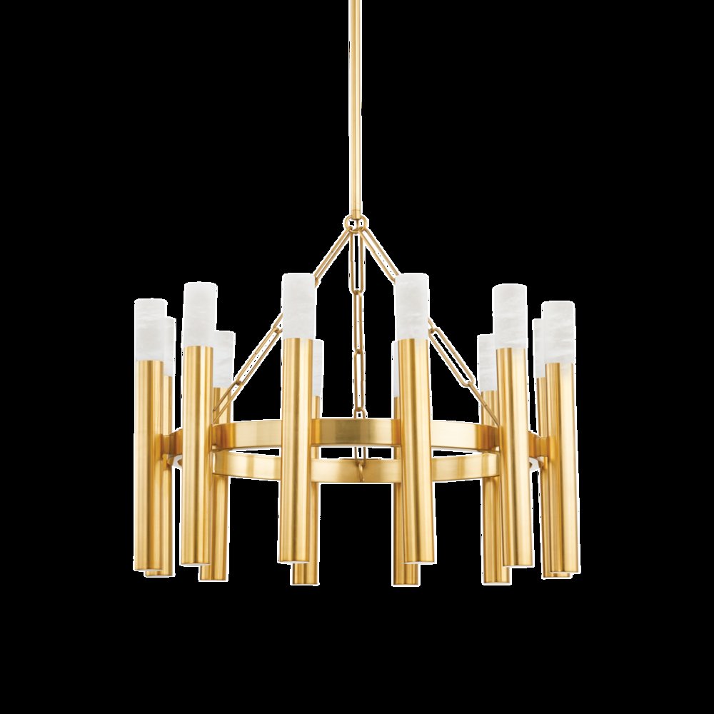 Pali Chandelier, Aged Brass