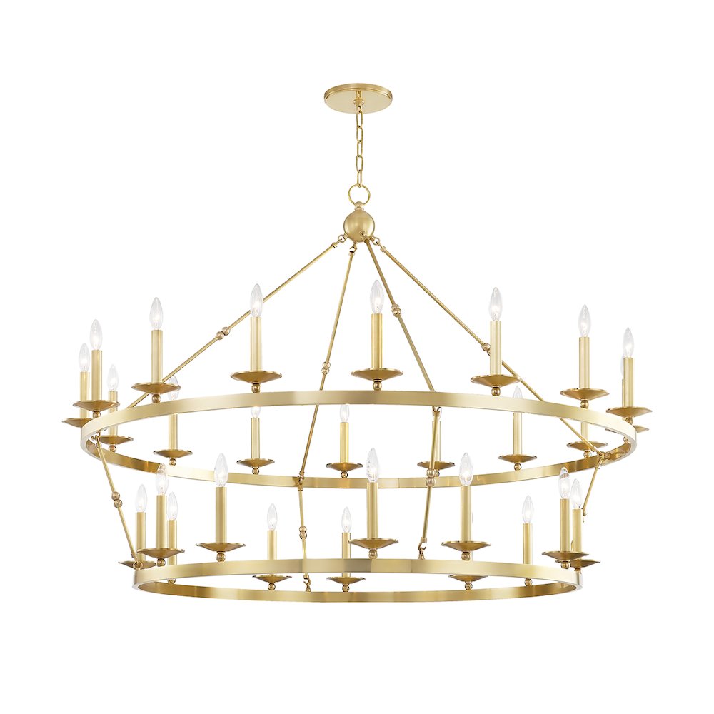 Allendale Chandelier, Aged Brass