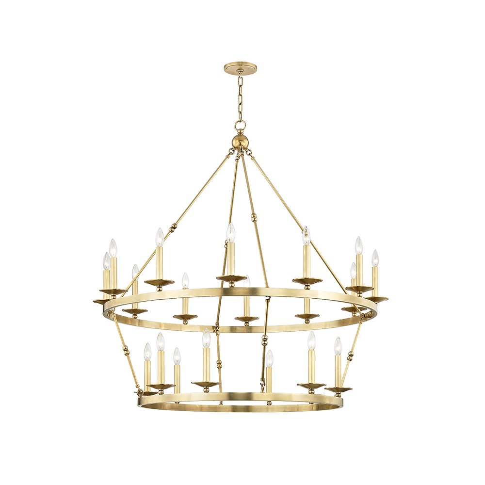 Allendale Chandelier, Aged Brass