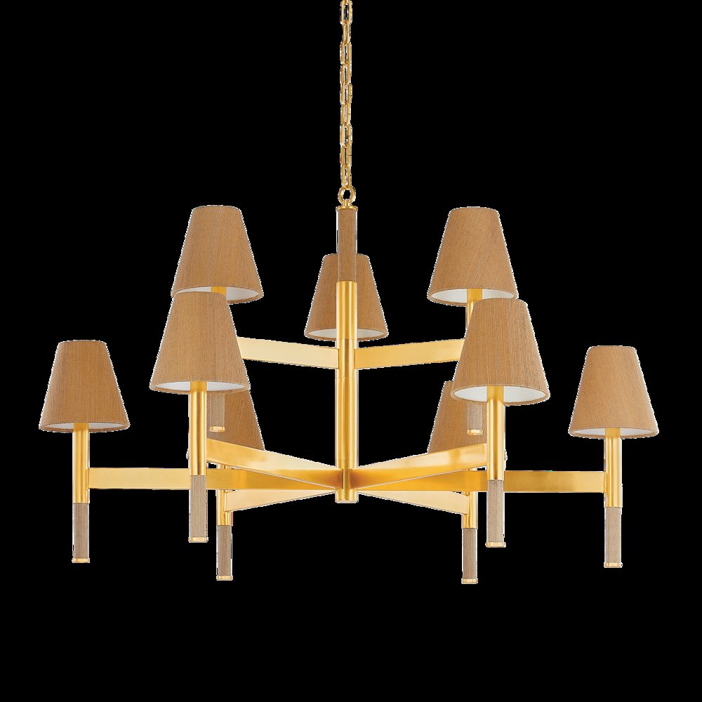Lindenwood Chandelier, Aged Brass