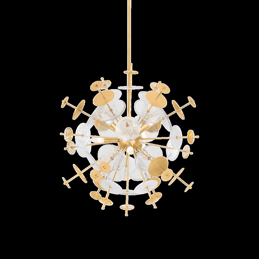 Gleason Chandelier, Vintage Gold Leaf
