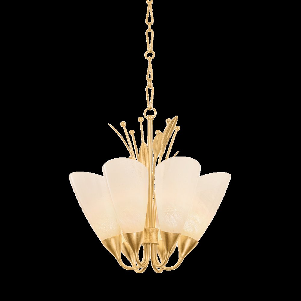 Forest Glen Chandelier, Vintage Gold Leaf