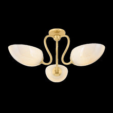 Reva Semi Flush, Aged Brass