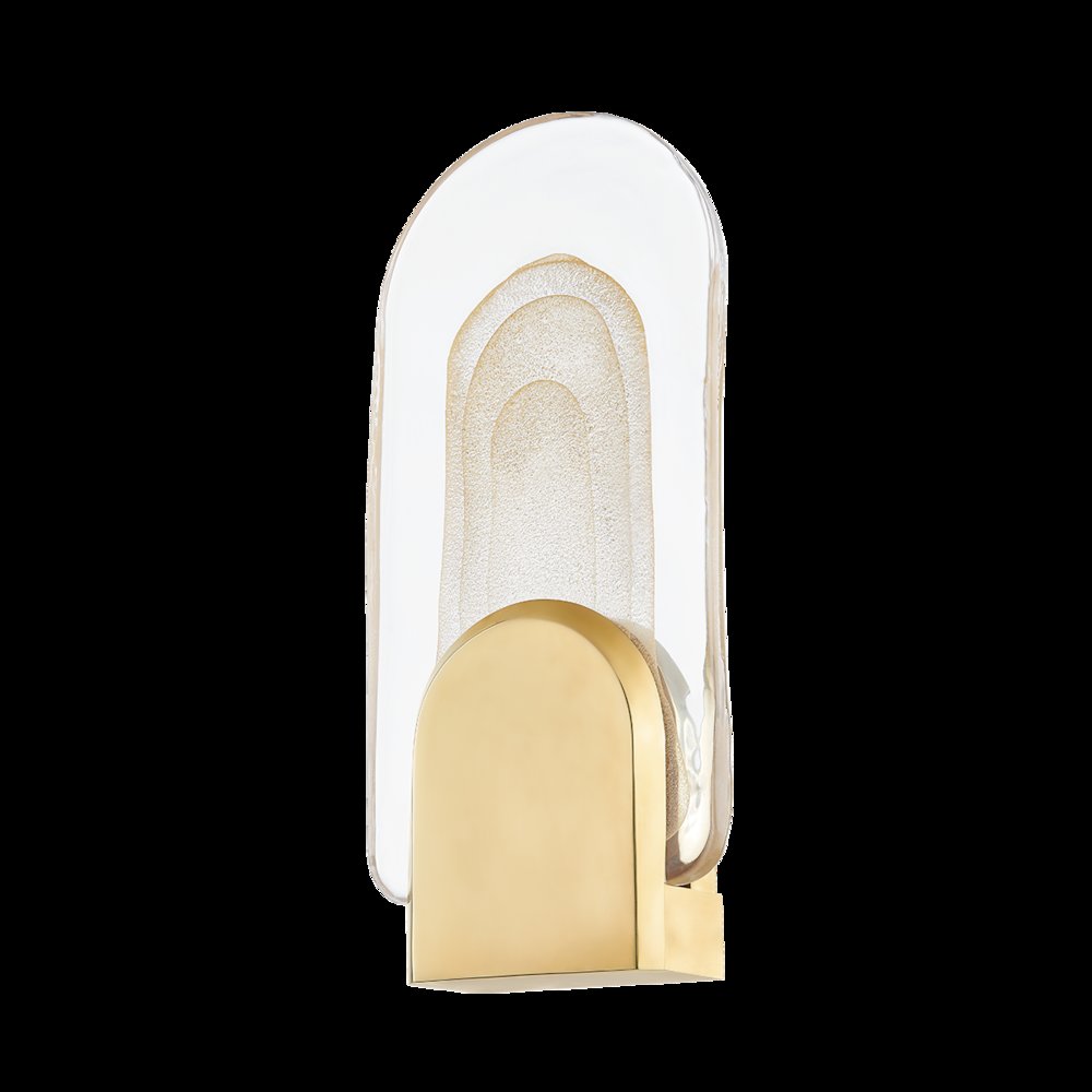 Morganite Wall Sconce, Vintage Brass