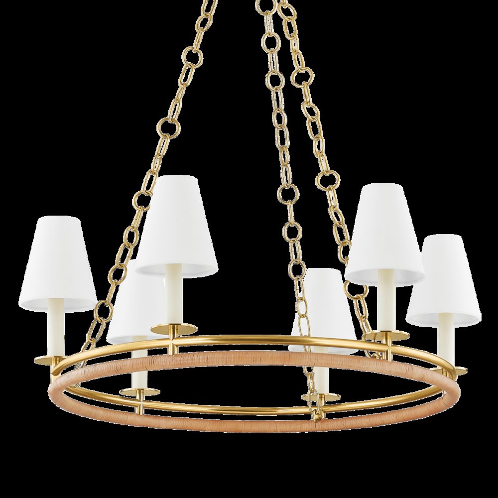 Swanton Chandelier, Aged Brass