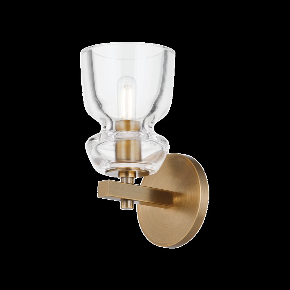 Trey Wall Sconce, Patina Brass