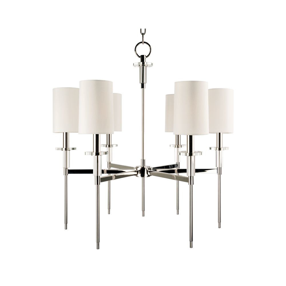 Amherst Chandelier, Polished Nickel