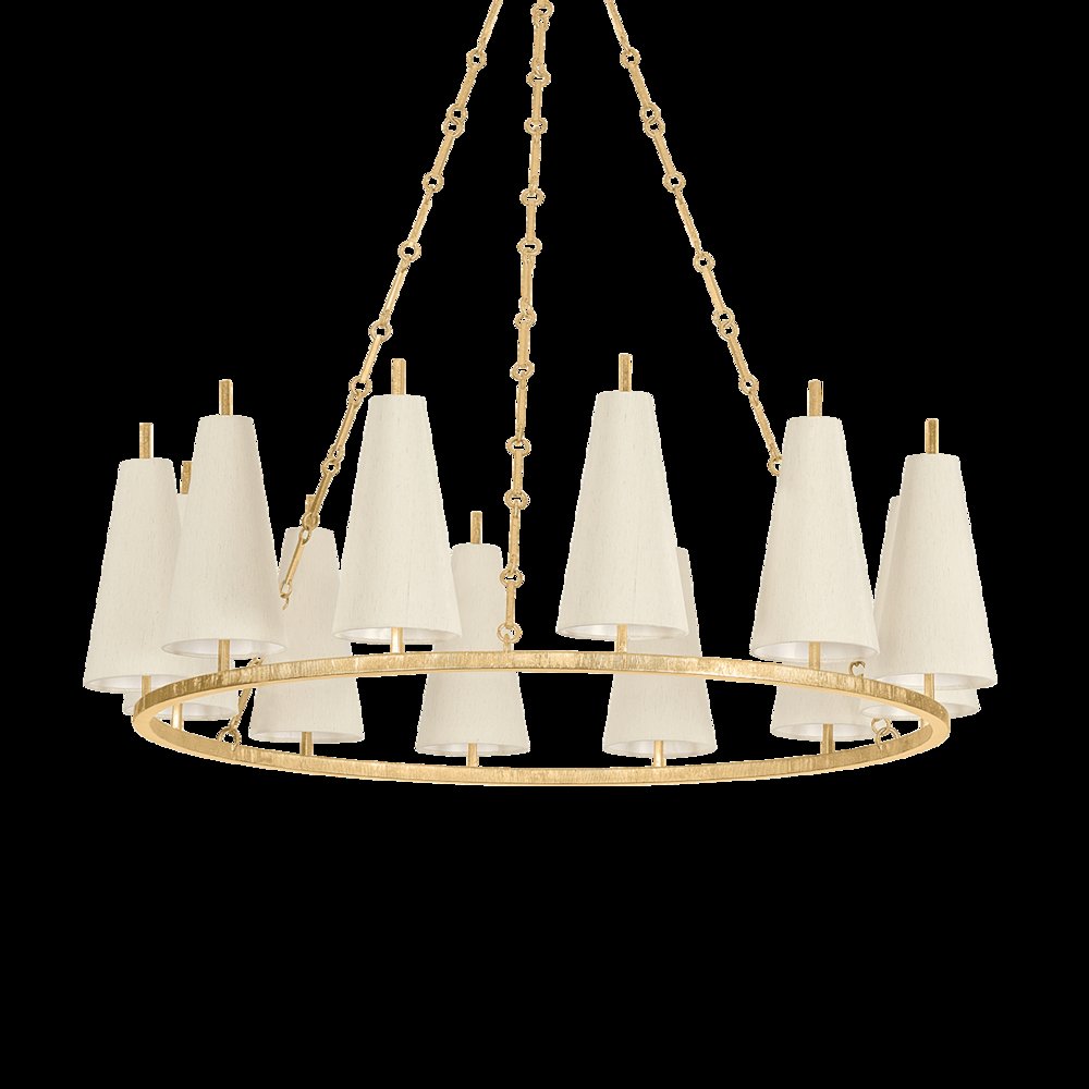 Tirana Chandelier, Vintage Gold Leaf