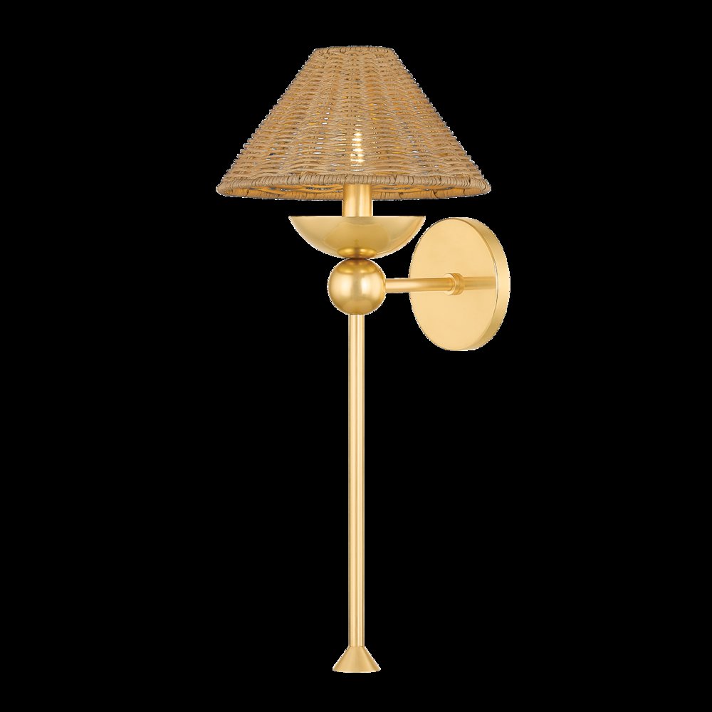 Perilla Wall Sconce, Aged Brass