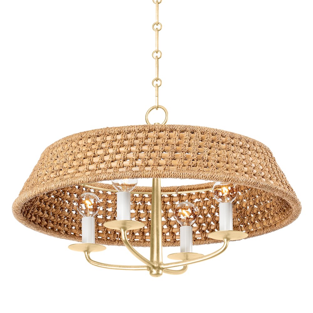 Bradley Chandelier, Vintage Gold Leaf