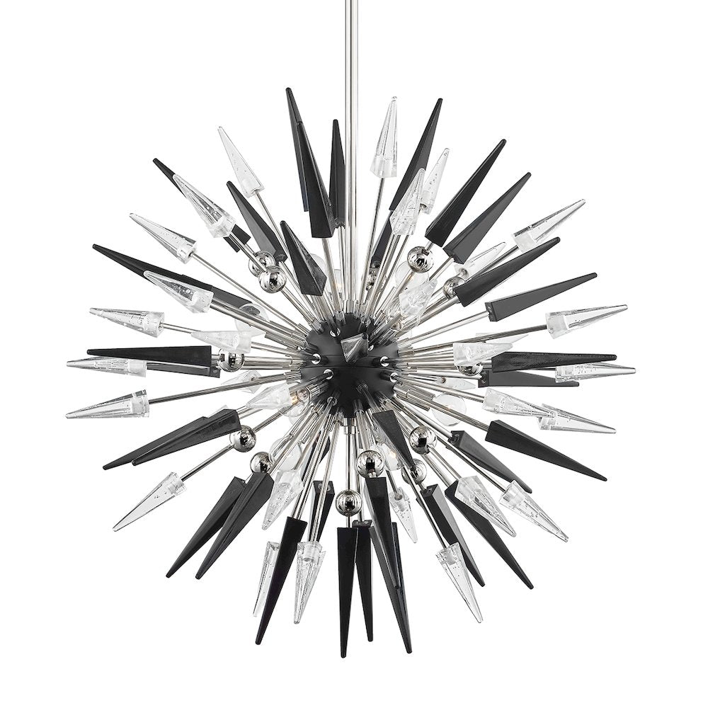 Sparta Chandelier, Polished Nickel