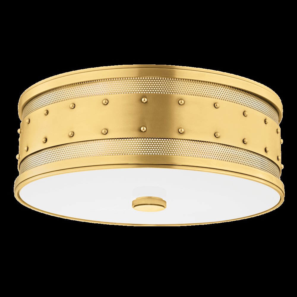 Gaines Flush Mount, Aged Brass