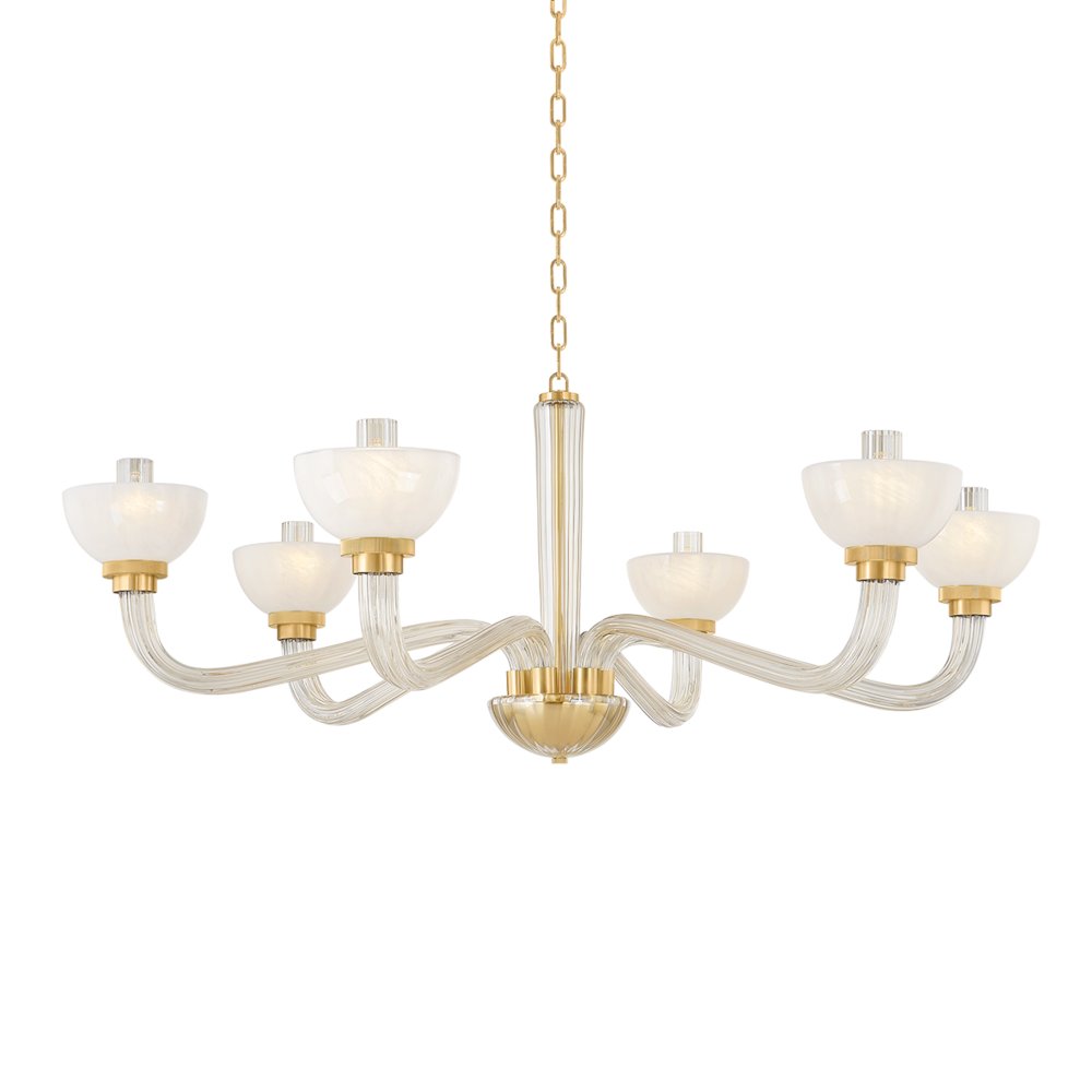 St. Lawrence Chandelier, Aged Brass