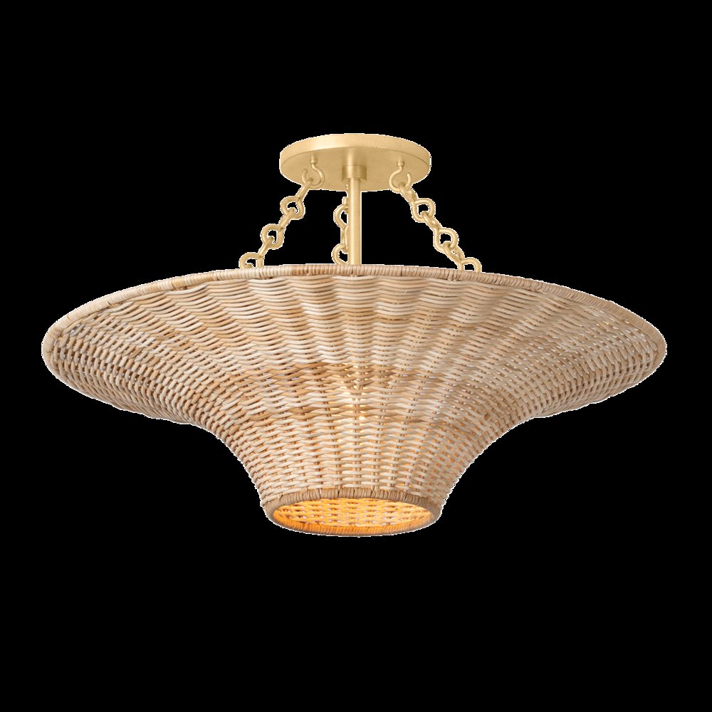 Ketan Semi Flush, Vintage Gold Leaf